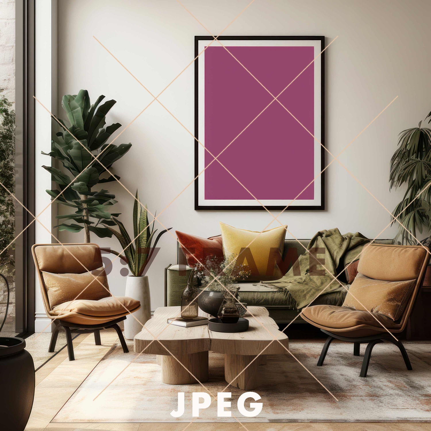 Interior Living Room Art Frame Mock Ups  |  DIGITAL DOWNLOAD