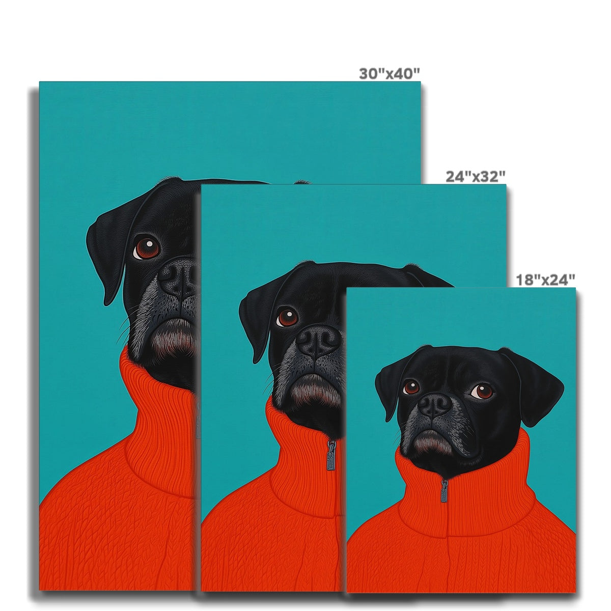 Eyes on the Pug Dog Canvas