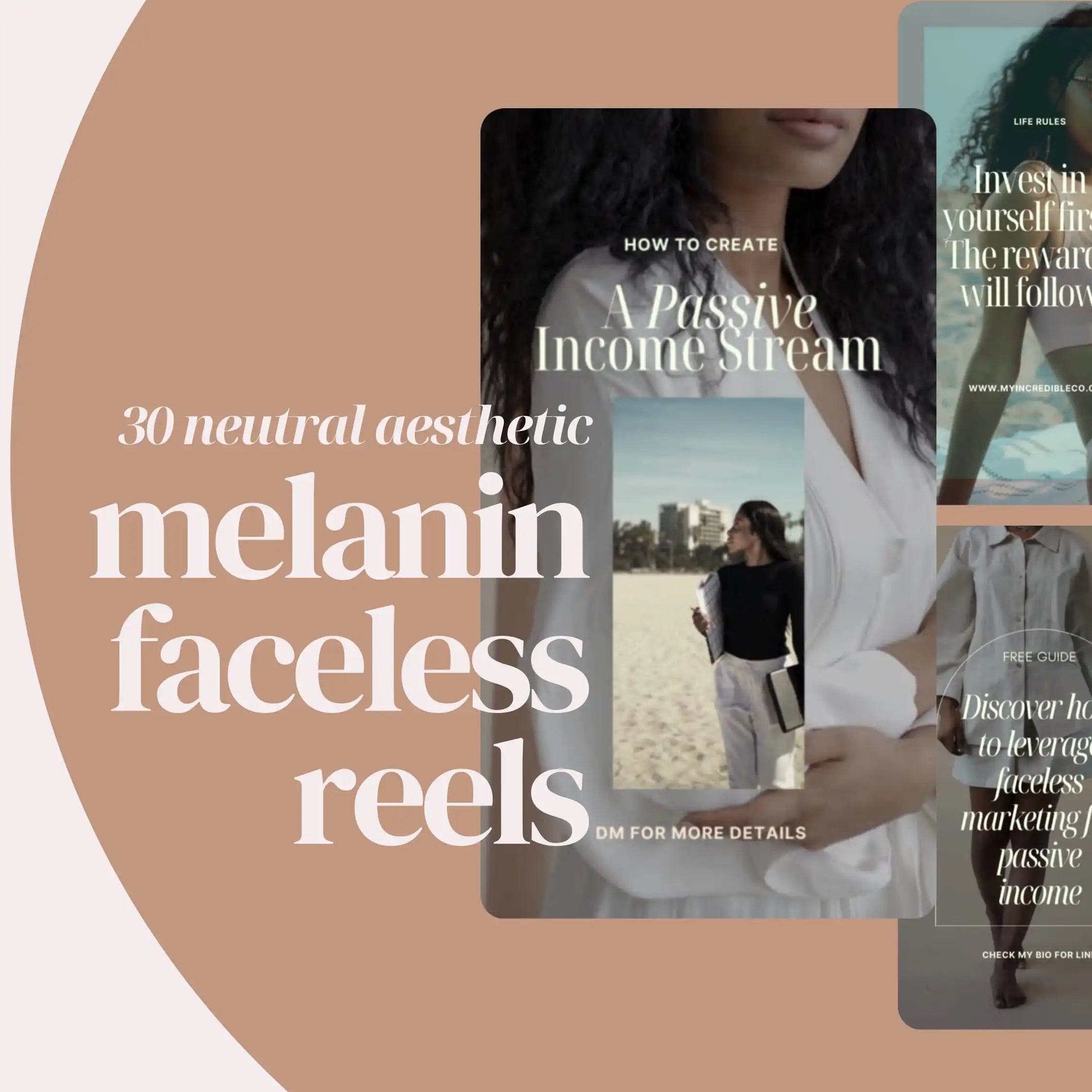 30 Faceless Melanin Reels Neutral Aethestic