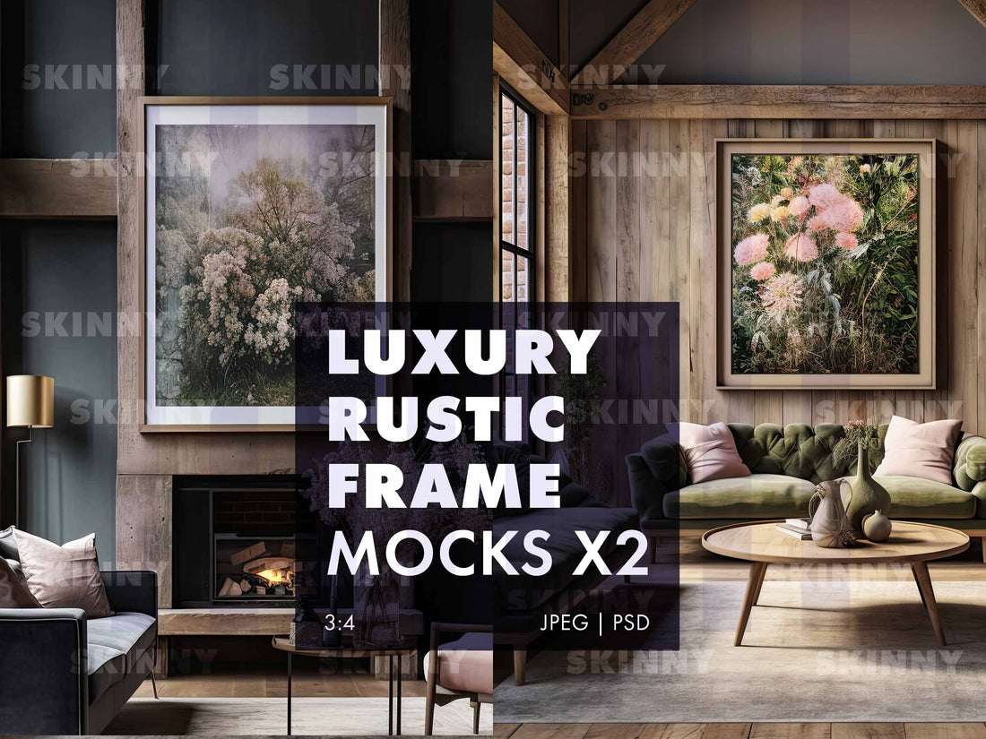 2 Rustic Barn Luxury Frame Art Mock-ups |  DIGITAL DOWNLOAD
