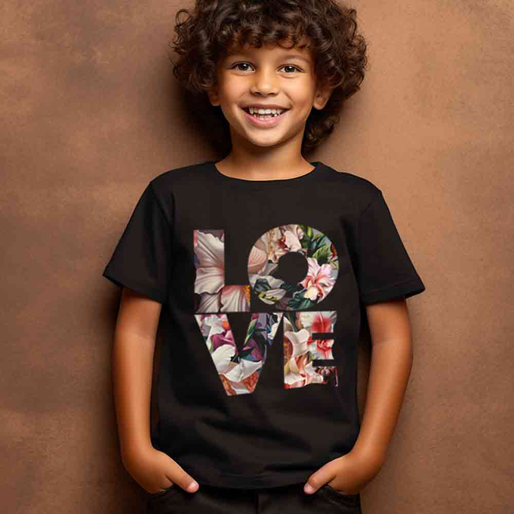Cool kids t shirt LOVE floral design
