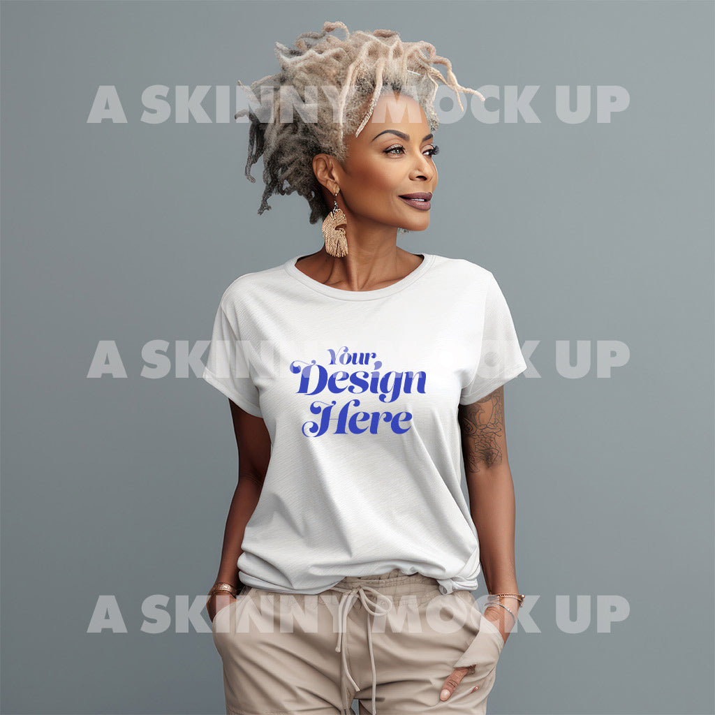 Weißes T-Shirt-Mock-Up für Damen | DIGITALER DOWNLOAD