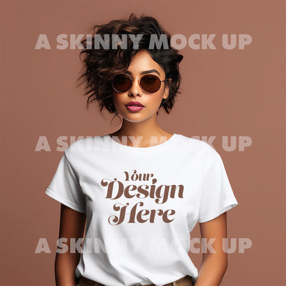 Weißes T-Shirt-Mock-Up für Damen | DIGITALER DOWNLOAD