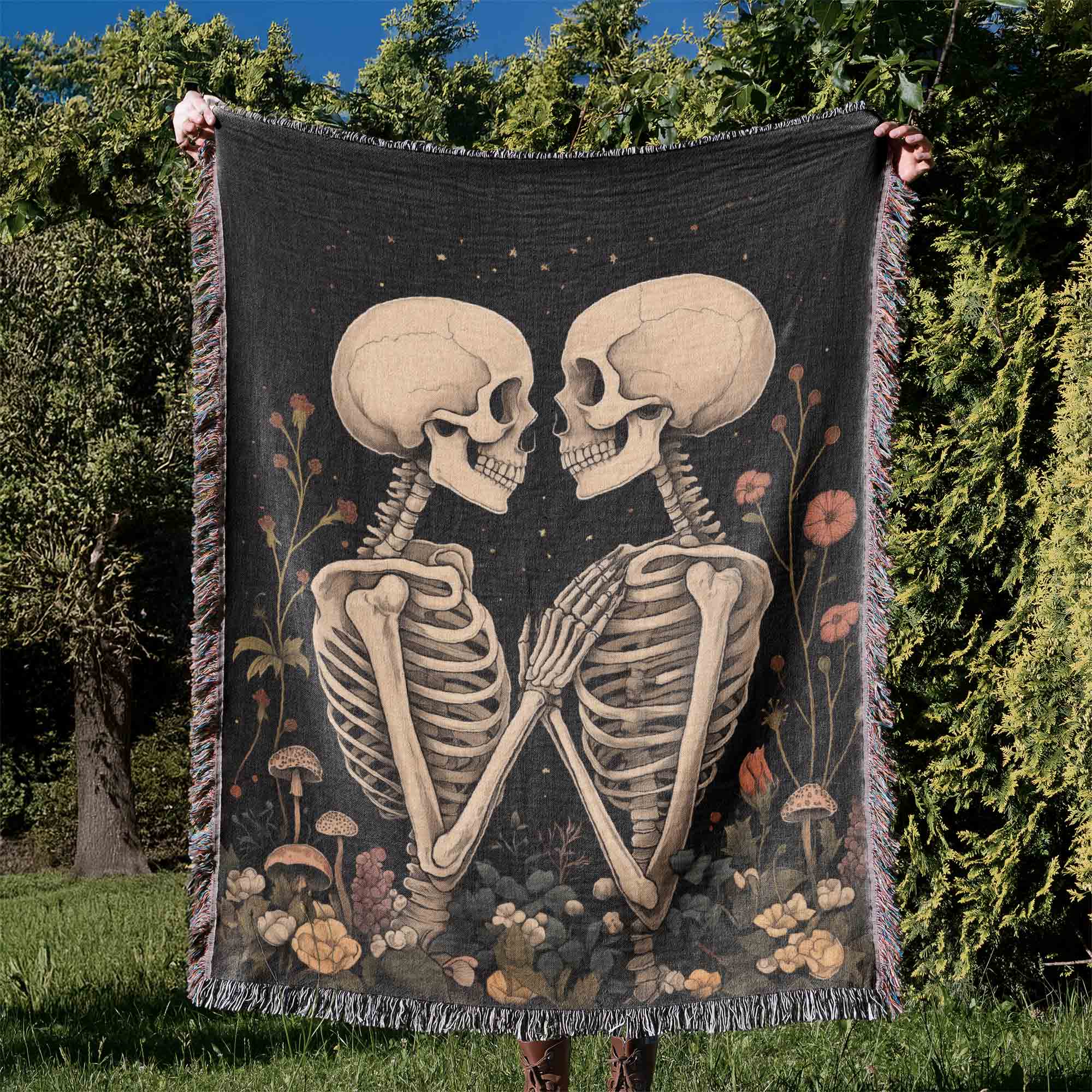 Old Lovers Cotton Woven Blanket