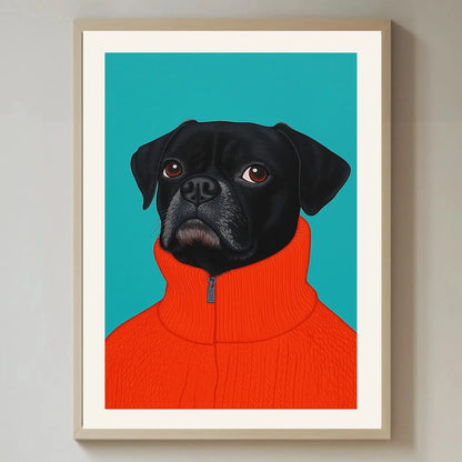 Eyes on a Pug Dog Print