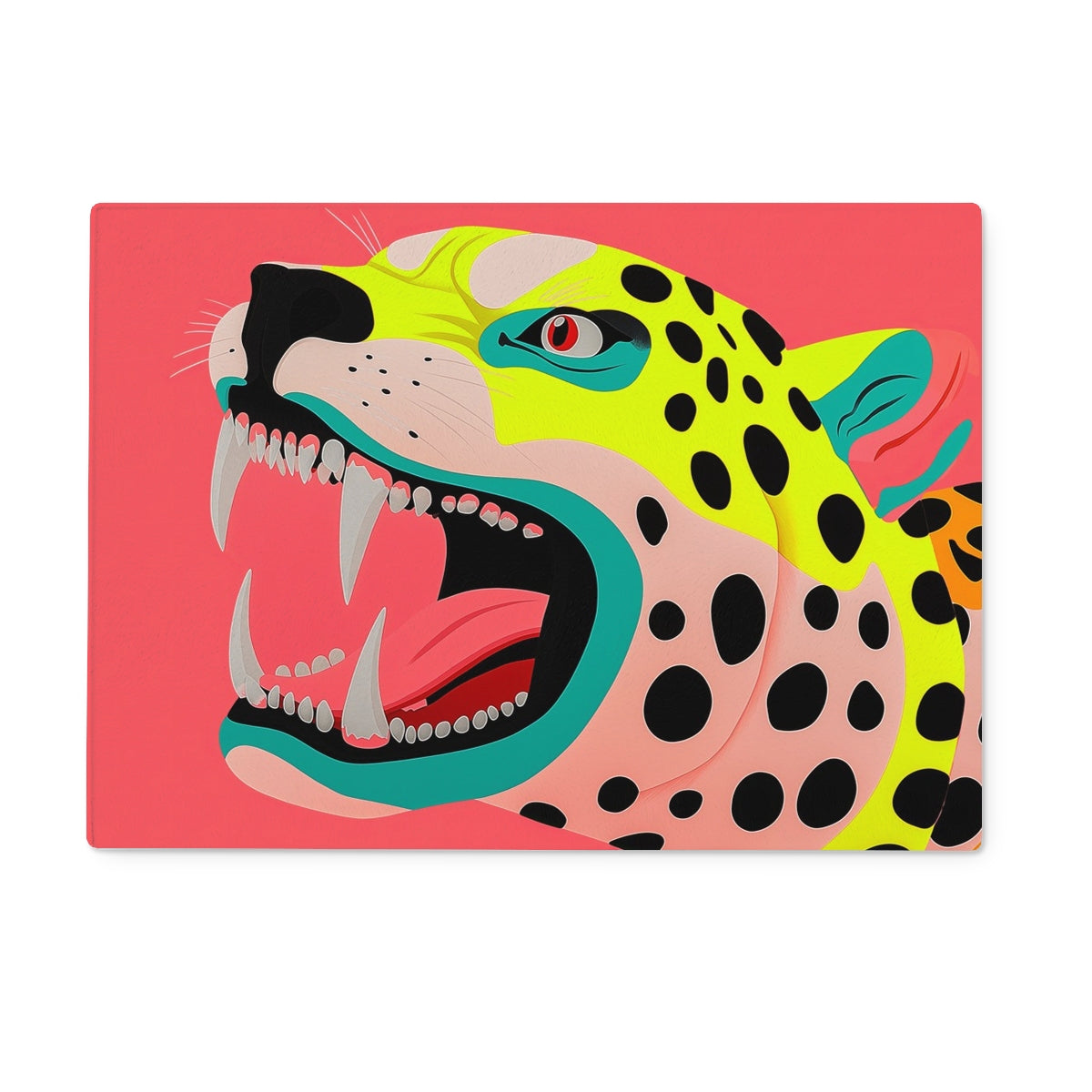 Boldly Sabre Tooth Cat Glass Chopping Board