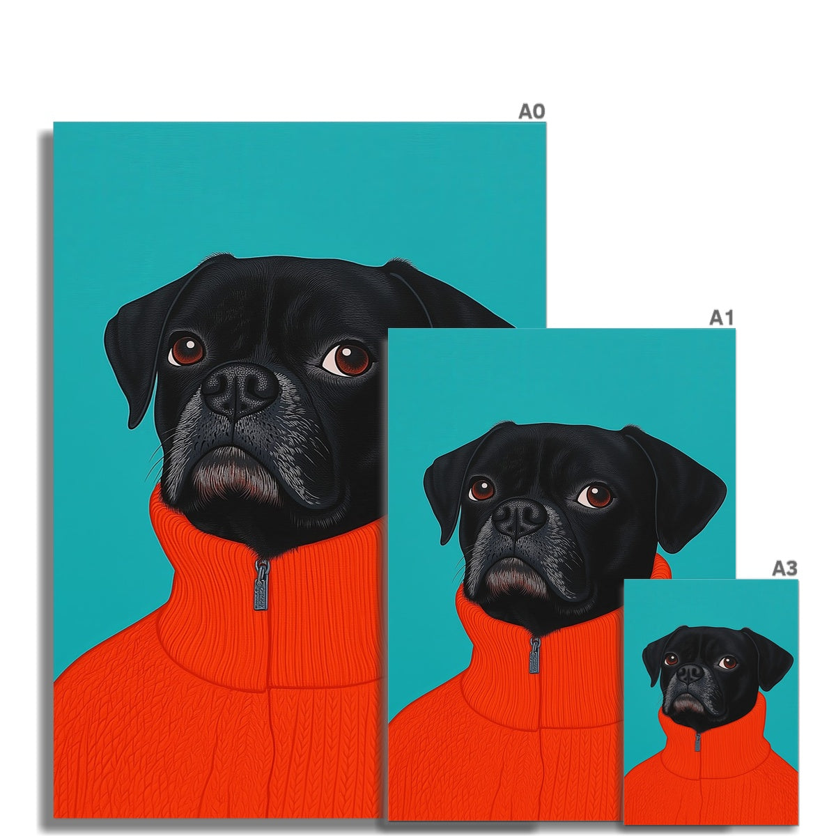 Eyes on a Pug Dog Print