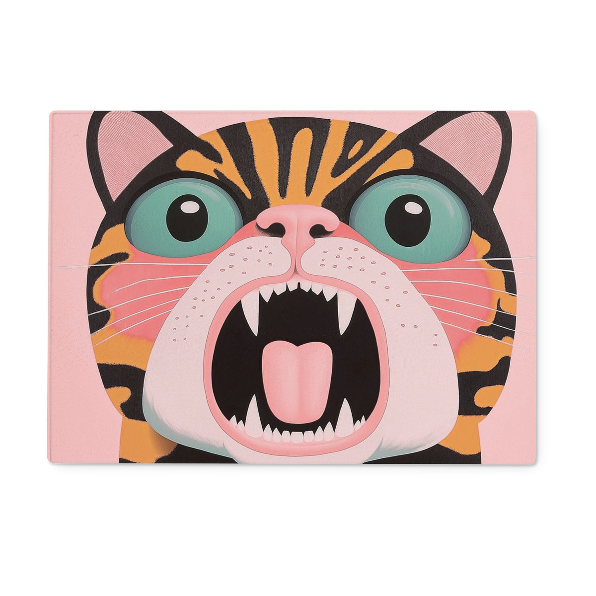 Angry Cat Glass Chopping Board