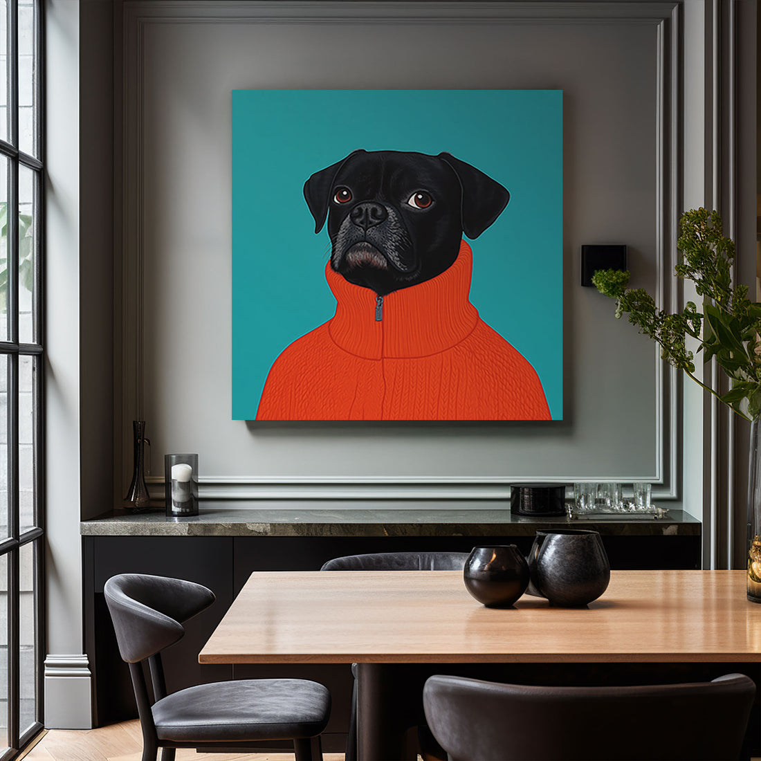 Eyes on the Pug Dog Canvas