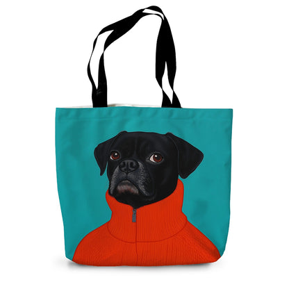 Eyes on the Pug Dog Canvas Tote Bag