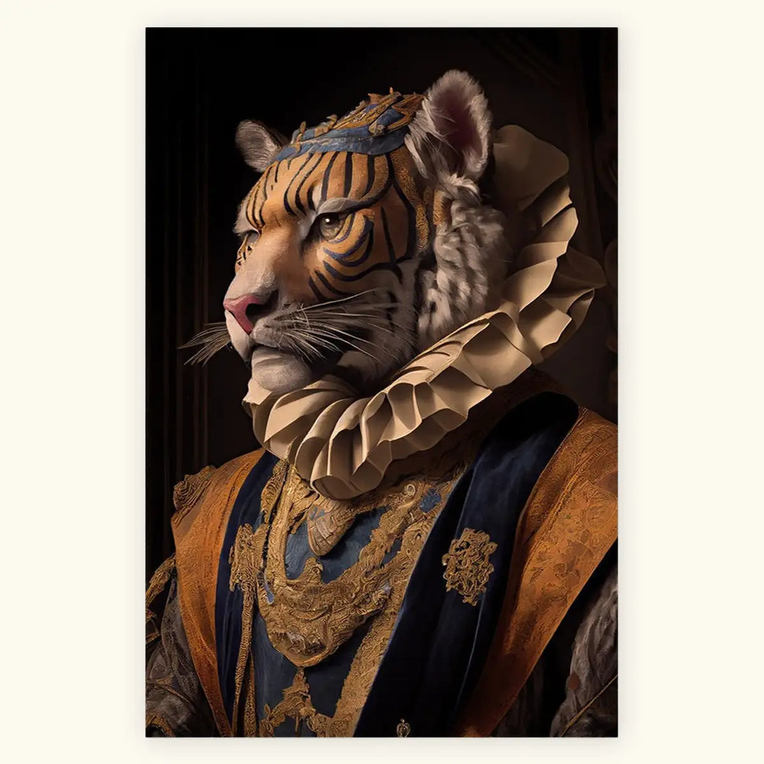 Impresión de bellas artes con retrato de tigre