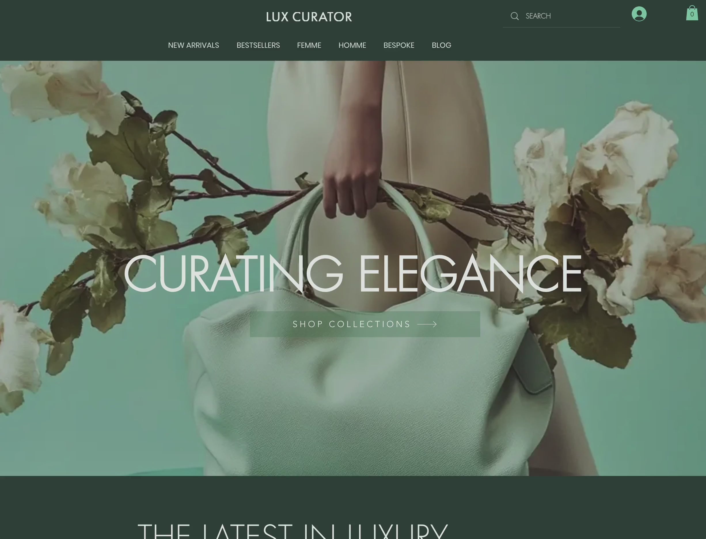 Cargar vídeo: Video scroll of teh home page of the beautifully luxe design of The Richmond Wix Website Template