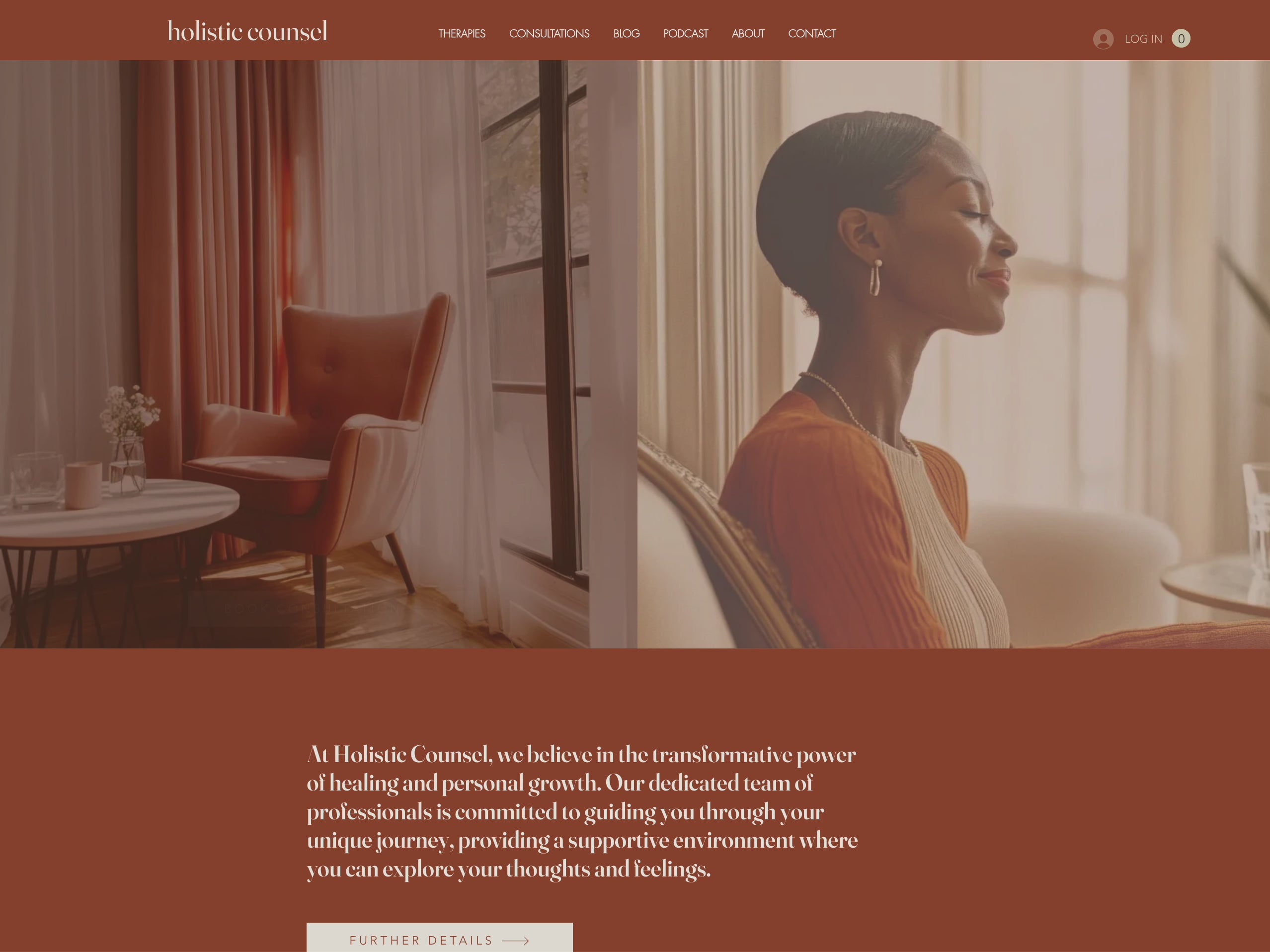 Cargar vídeo: Video scroll of teh home page of the beautifully luxe design of a Holistic  Wix Website Template