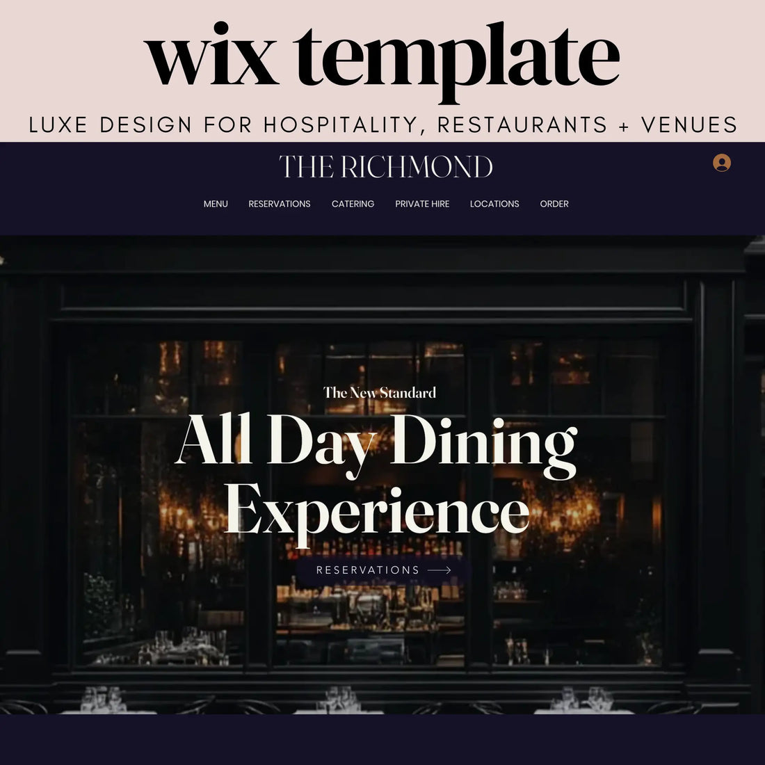 The Richmond . Wix Editor Website Template for Restaurants + Venues