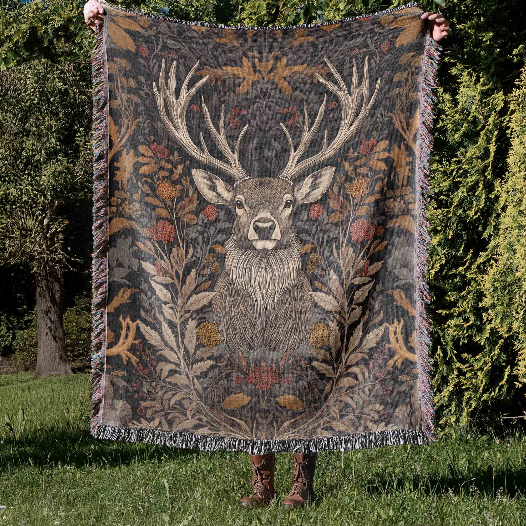 The Stag Cotton Woven Blanket