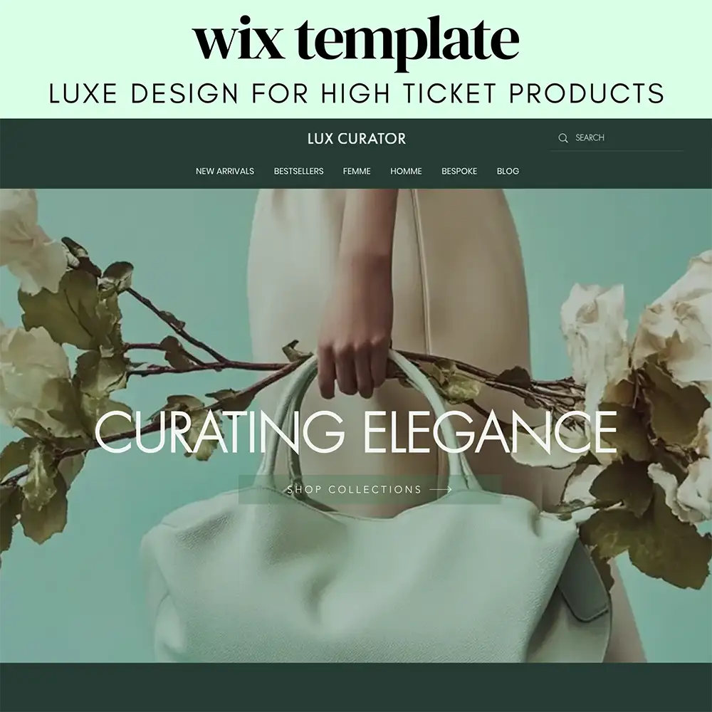 Lux Curator . Wix Template for Fashion + Luxury Goods