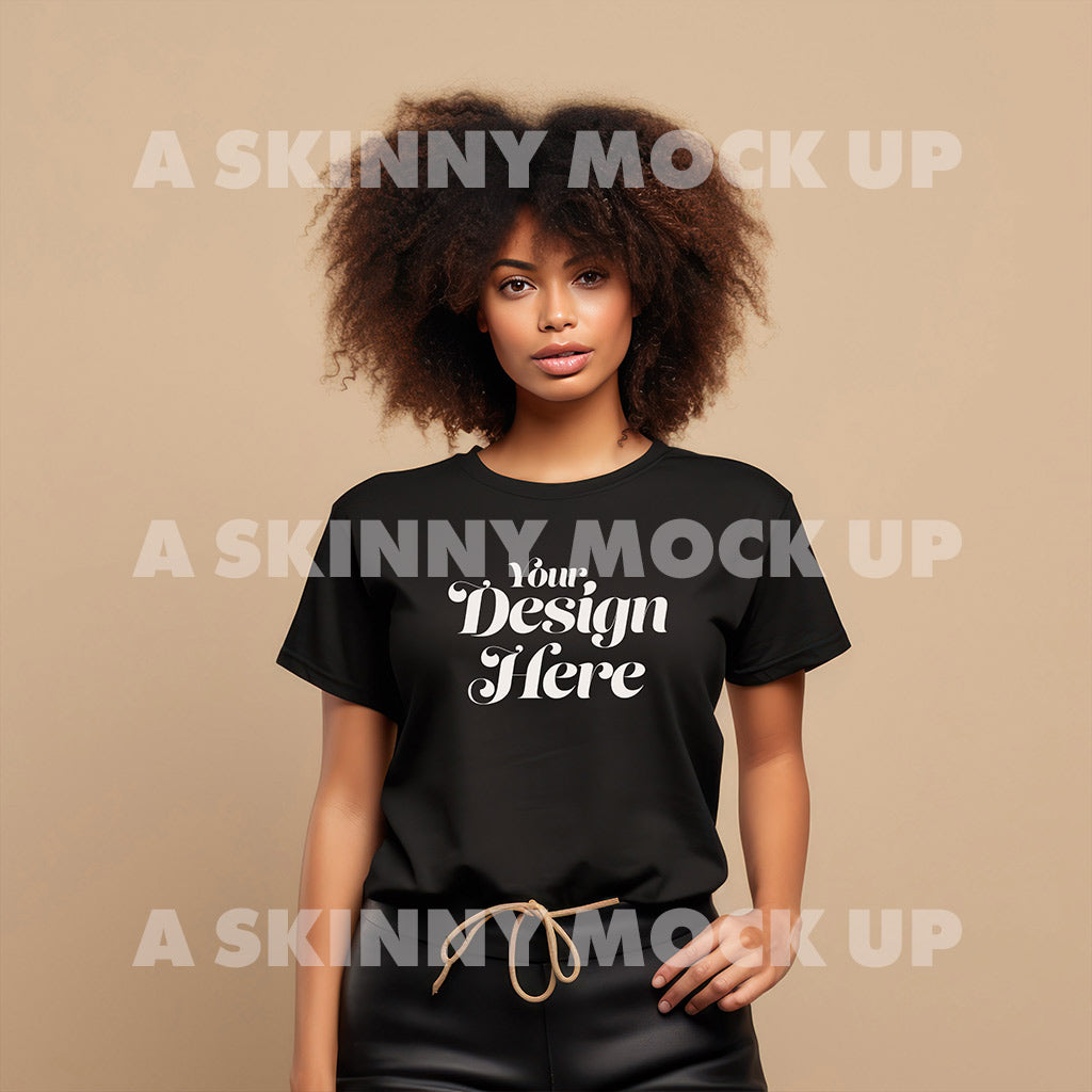 Womans Black T-shirt Mock Up  |  DIGITAL DOWNLOAD