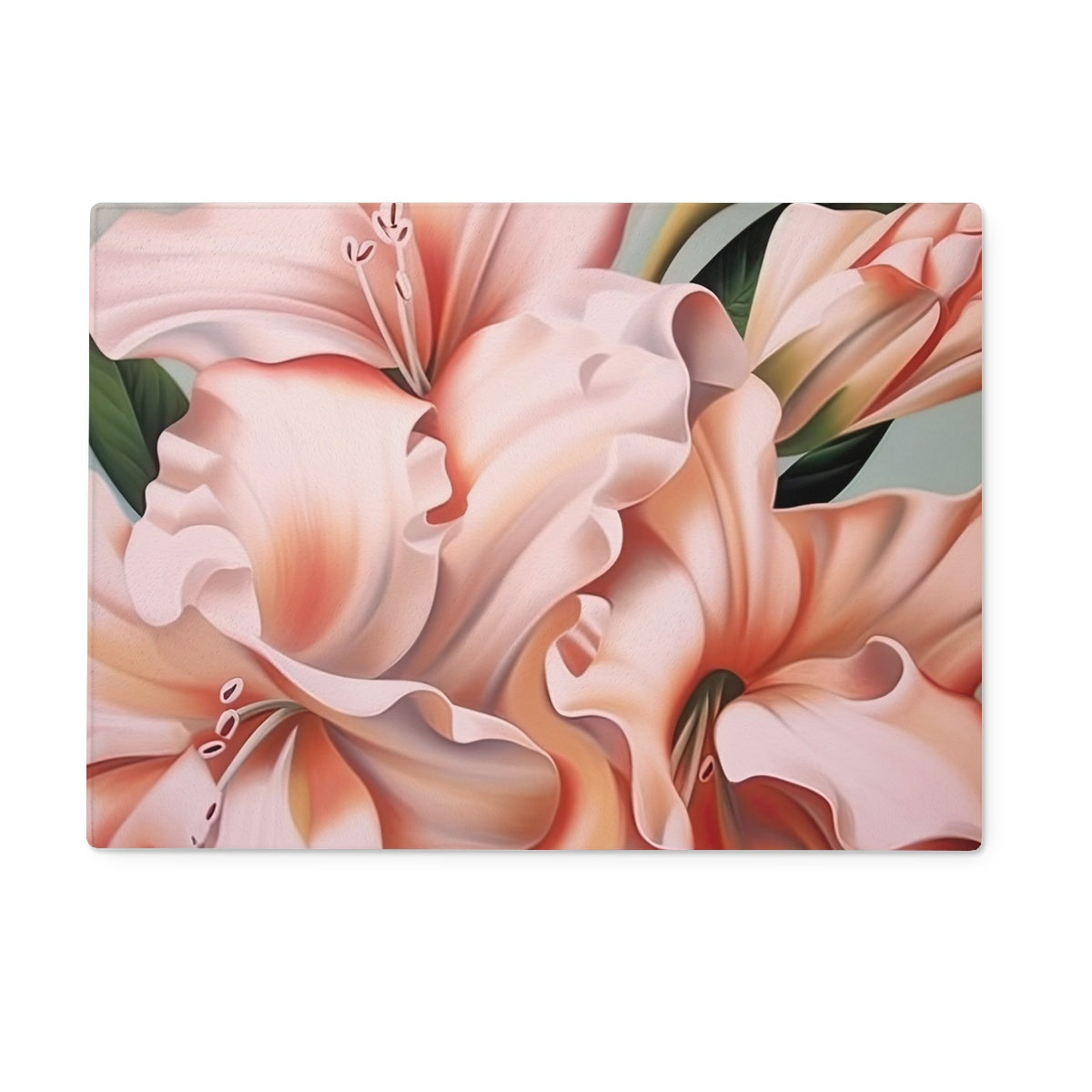 Floral Clementine Glass Chopping Board