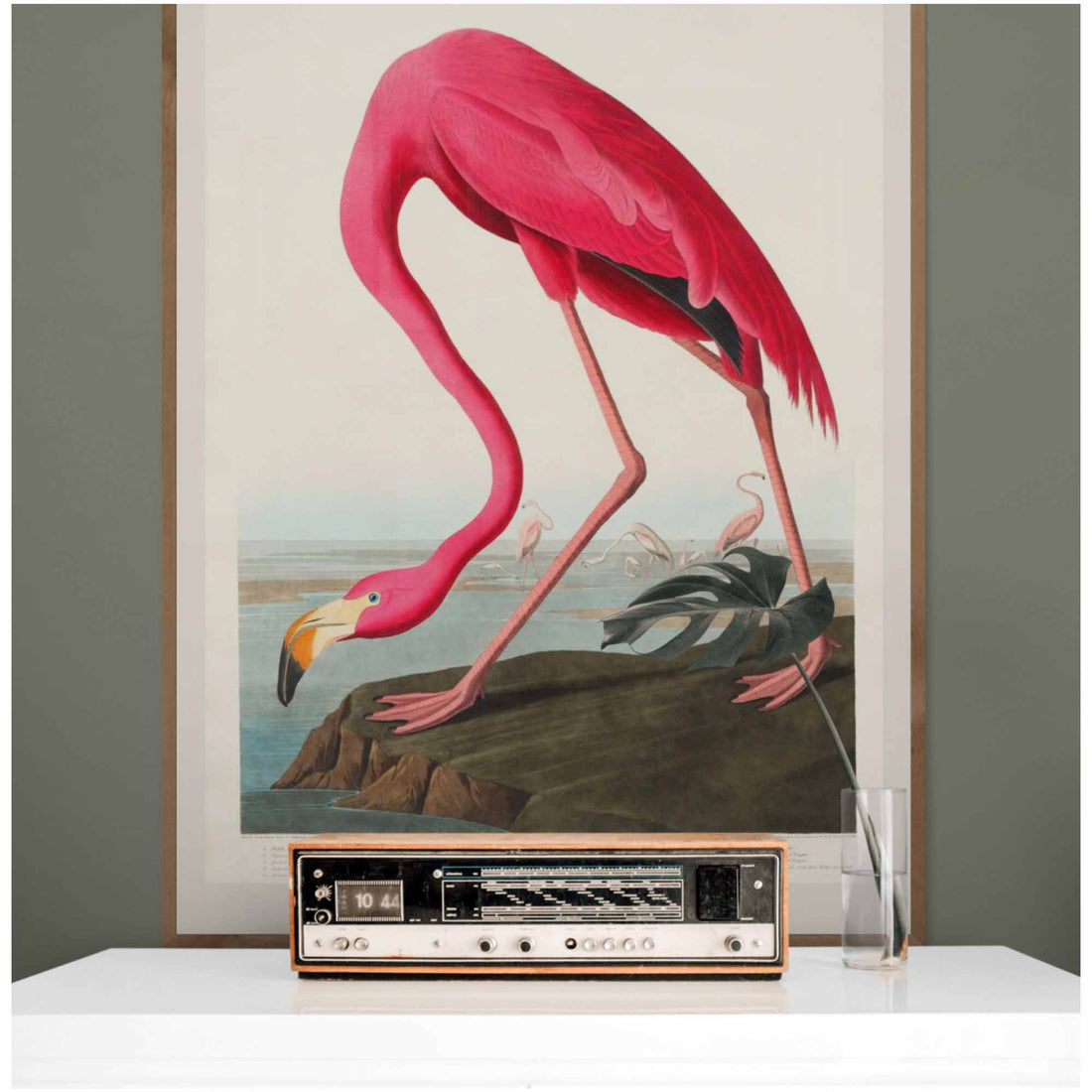 Flamingo Bird Vintage Fine Art Print